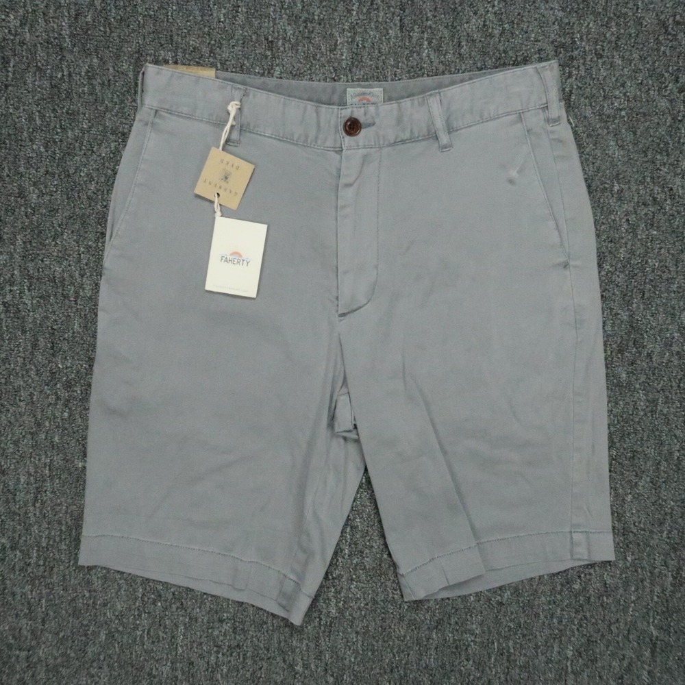 Faherty Shorts Mens 29 Steel Gray Stretch Chino‎ Zip Pocket Lightweight NWT